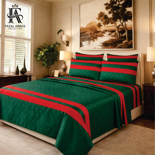 Modern King Size Bedding Set – 6 Piece Bedsheet with Pillow & Cushion Covers